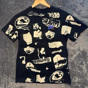 Nike ZERO GRAVITY REVOLUTION ALL OVER PRINT T-SHIRT MENS MEDIUM BLACK 637586-E3X